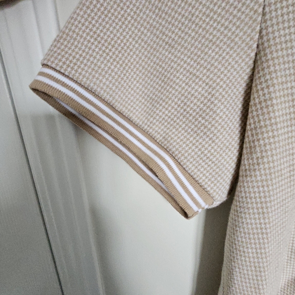 Guess Houndstooth Taupe Polo XL - Picture 4 of 9